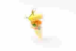 Canape with shrimps and pineapple