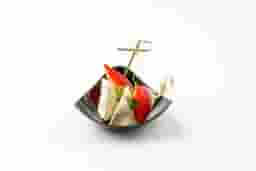 Brie cheese and strawberry canapé