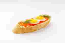 Bruschetta with butter and red ca